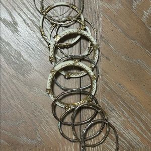 Huge Set of Bangles! (White, gold, and silver)
